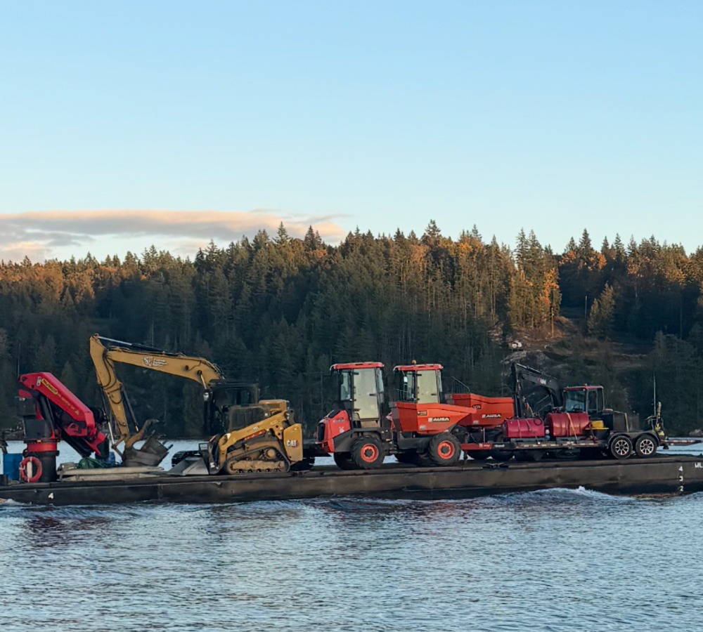 Blueshore construction equipment and barge